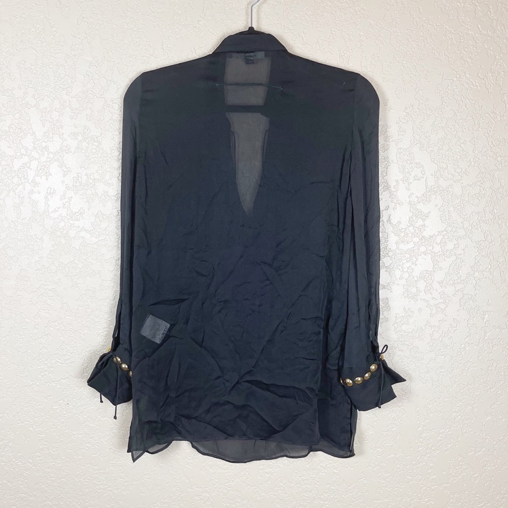 Givenchy Black silk copper studded blouse - Picture 2 of 7